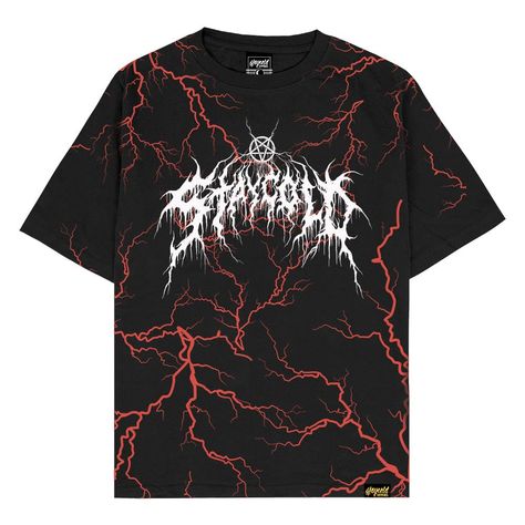 Red Tshirt Designs, Metal T Shirt Design, Metal Tshirt Design, Metal Shirt Design, Streetwear Design Inspiration, Storm Designs, Thunder Design, Stay Cold Apparel, Metal Shirt