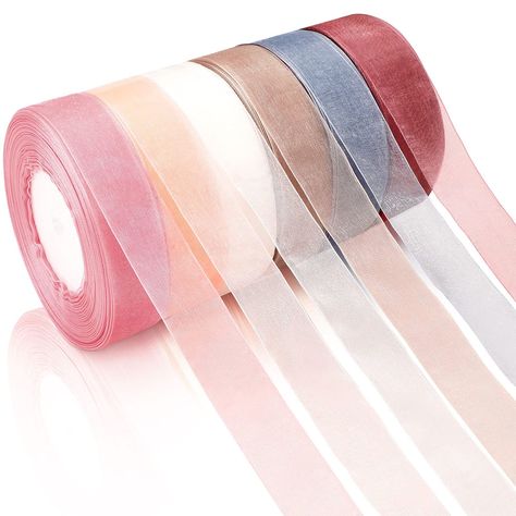 PRICES MAY VARY. Ideal Colors: these organza satin ribbon rolls are coming in light to dark color, beautiful color can make the objects to decorate with attractive and delicate Enough Quantity: package comes with 6 rolls sheer chiffon ribbons, allowing you to finish your decoration or wrapping need, or you can also share with others, ideal for decorating different occasions, wrapping wreaths, garlands, flowers, packaging gift box and so on Comfortable tactile: transparent chiffon ribbons are mad Ribbon Transparent, Buffalo Plaid Ribbon, Chiffon Ribbon, Birthday Bouquet, Ribbon Garland, Bouquet Wrap, Crochet Stars, Glitter Ribbon, Diy Gift Wrapping