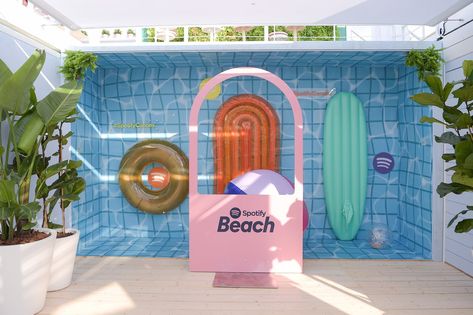 Top Brand Activations From Cannes Lions 2023 | BizBash Brand Activation Ideas, Surf Bar, Marketing Activations, Poolside Decor, Splash Party, Brand Activations, Summer Party Themes, Interactive Walls, Beach Events