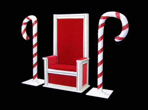 Diy Santa Chair For Pictures, Santa Chair Diy, Santa Chairs, Santa's Chair, Christmas Grotto Ideas, Santa Chair, Christmas Grotto, Christmas Booth, Christmas Chair