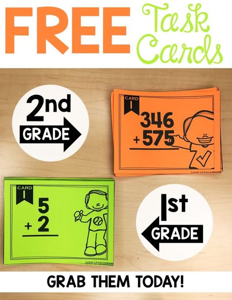 Card Organization, Task Cards Free, Math Tasks, Math Intervention, 2nd Grade Teacher, Math Task Cards, Task Card, Second Grade Math, Math Methods