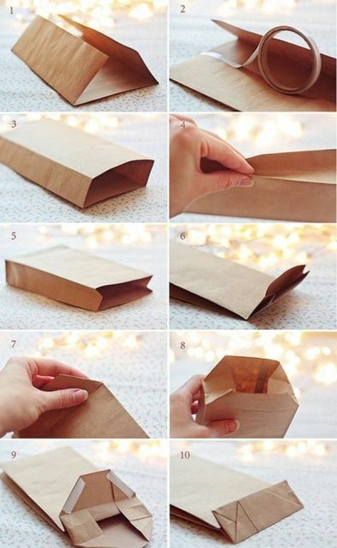 paper gift craft Joululahjat Diy, Vika Papper, Diy Paper Bag, Pola Kotak, Săpunuri Handmade, Paper Bag Crafts, Presente Diy, Sac Diy, Handmade Packaging