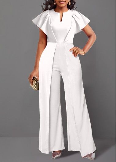 Vintage Jumpsuits For Women, White Jumpsuit Outfit Casual, Jump Suites Elegant, Trending Two Piece Outfits, Elegant Jumpsuit Classy, Jumpsuit Outfit Party, White Jumpsuit Outfit, Women Jumpsuit Outfits, Jumpsuit Styles