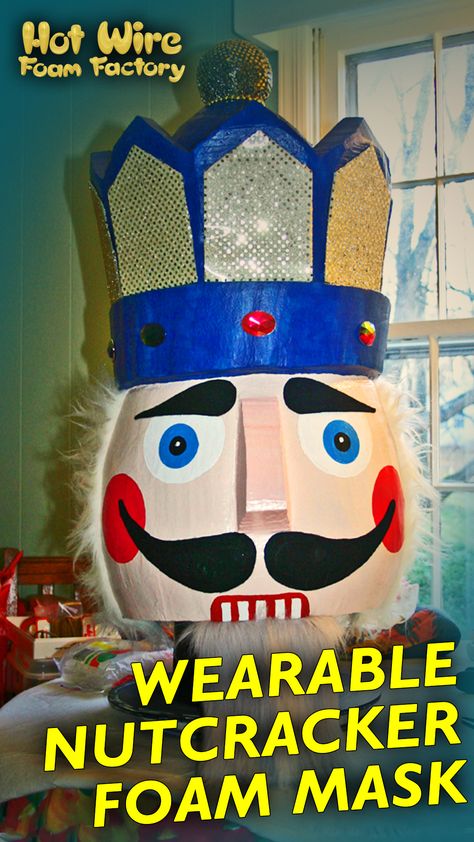 This detailed nutcracker mask was designed by Bruce Clapp out of foam as a costume prop for the Wilton Dance Studio Anual Nut Cracker Ballet. #nutcracker #christmascostumes #christmasdecor #dancerecital #performancecostumes Nutcracker Costumes Diy, Pink Christmas Diy, Diy Nutcracker, Nutcracker Christmas Party, Ballet Nutcracker, Nutcracker Costumes, Foam Factory, Diy Tree Decor, Nutcracker Christmas Decorations