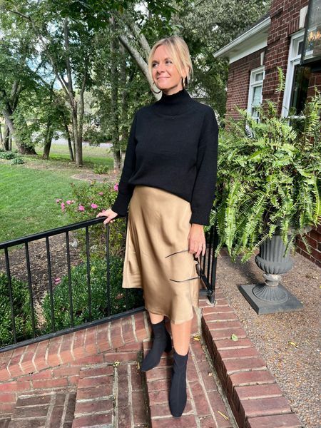 Leather skirt with boots