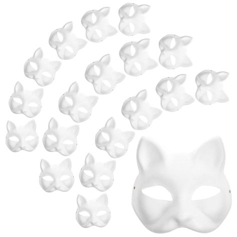 PRICES MAY VARY. Therian Mask Cat Mask: New upgrade cat mask is made of high quality cardboard material, easy to paint, not easy to penetrate, not easy to deform, nice cat mask therian and fox mask therian! Long-term and reusable. If you are ready to join "Therian", our therian mask with strap will be your best choice! Use your imagination to make unique therian masks! Animal Mask&DIY Craft:Cat masks to paint is made of high-quality easy-to-paint paper! You can use your imagination to make the c Animal Masks Diy, Mask For Party, Masquerade Mask Diy, Diy Halloween Masks, Cat Masks, Blank Mask, Animal Dress, Mask Cat, Animal Dress Up