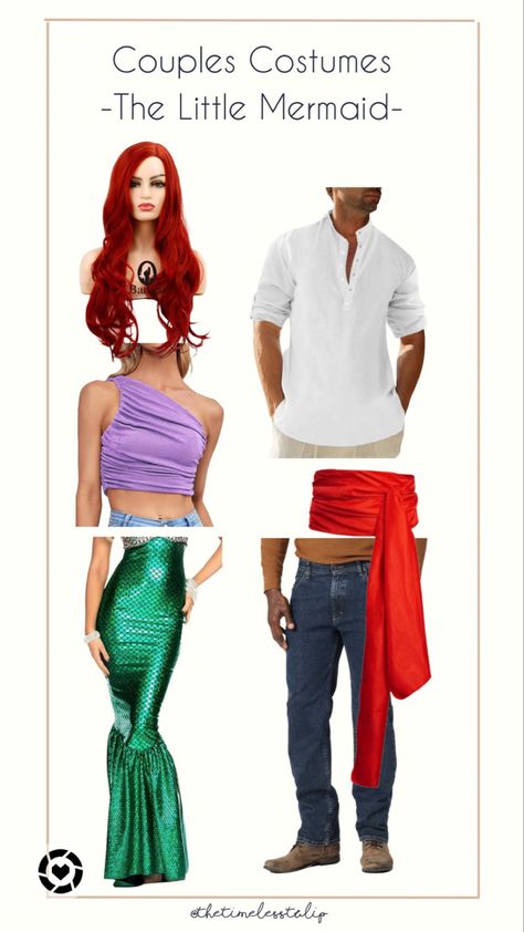 Prince Eric Halloween Costume, Diy Prince Eric Costume, Ariel Prince Eric Costume, Little Mermaid And Prince Eric Costume, Adult Little Mermaid Costume, Easy Ariel Costume, Ariel Couple Costume, Ariel And Eric Halloween Costume, Little Mermaid Couple Costume