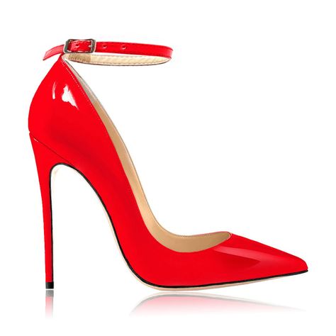 Identità Décolleté GIULIA VERNICE ROSSO Red High Heels, Stiletto Shoes, Ankle Strap Pumps, Red High, Ankle Strap Heels, Stylish Shoes, Red Shoes, Lace Boots, Strap Heels