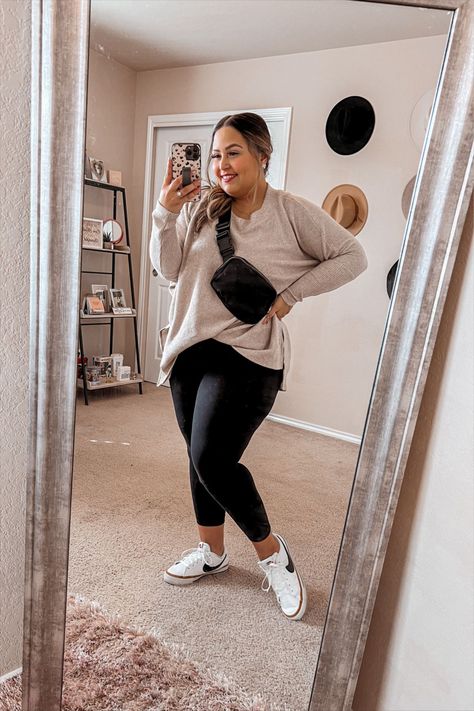 Plus Size Outfit With Leggings, Plus Casual Fall Outfits, Nanny Work Outfits, Cute Outfits With Leggings Plus Size, Casual Blazer Outfits Plus Size, Women’s Plus Size Outfits, Cute Fall Plus Size Outfits For Women, Fall Mom Outfits 2023 Plus Size, Casual Athletic Outfits Summer Plus Size