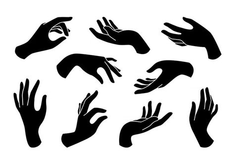 Download the Hand drawn boho set of elegant female hands icons in silhouette isolated on white background. Collection of different hand gestures. Vector flat illustration. Design for cosmetics, jewelry, manicure 2644929 royalty-free Vector from Vecteezy for your project and explore over a million other vectors, icons and clipart graphics! Flat Illustration Design, Ar Ideas, Logo Motion, Hand Silhouette, Female Hands, Hands Icon, Hand Gestures, Lino Art, Logo Luxury