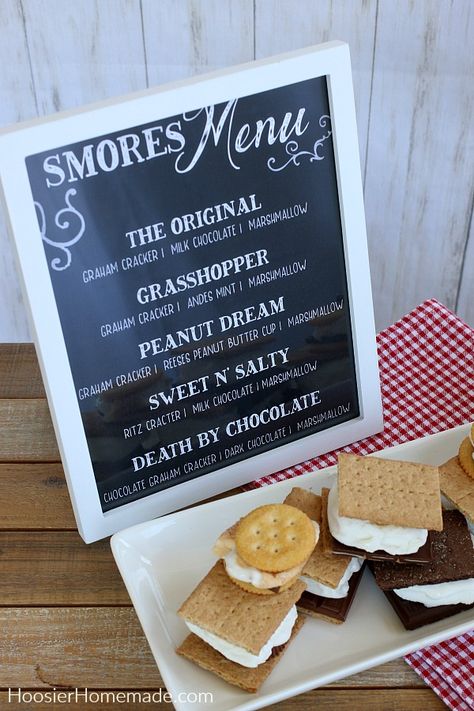 Sweet And Salty Bar Ideas, S’mores Station Ideas, S'mores Bar Ideas, S’more Bar Ideas, S’more Ideas, Smores Buffet Bar Ideas, S’more Party, S’more Station, S’mores Display