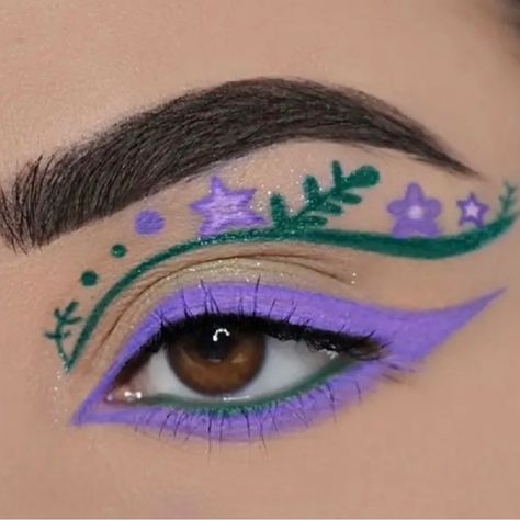 Questions? Leave A Comment Below! Encanto Makeup, Artistic Eyeshadow, Isabela Madrigal, Funky Makeup, Flower Makeup, Cute Eye Makeup, Disney Encanto, Graphic Makeup, Halloween Tattoo