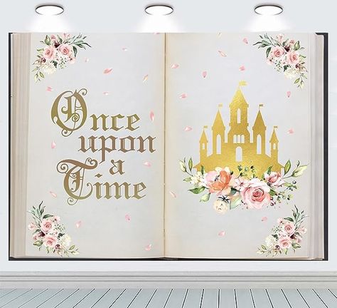 Fairy Tale Books Castle Pink Floral Ancient Castle Party Decorations Backdrop, Book Backdrop, Tea Party Supplies, Ancient Castle, Fairytale Decor, Wedding Happy, Girls Birthday Party Decorations, Monster Trucks Birthday Party, Princess Tea Party