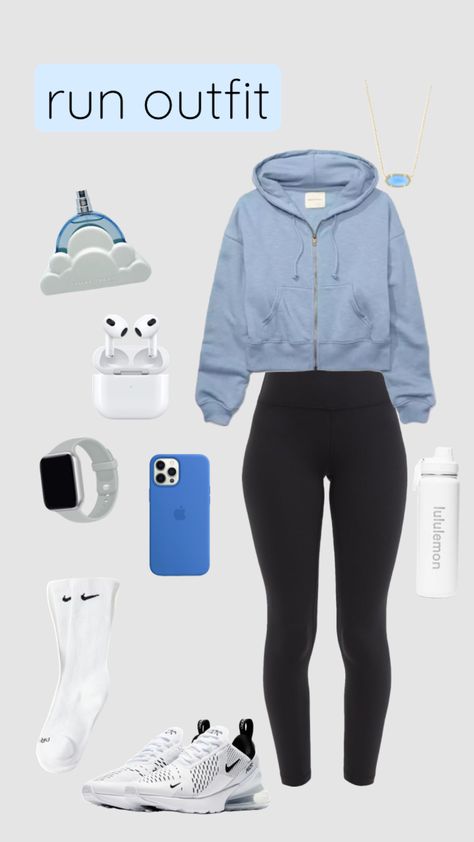 running outfit inspo Bubble Run Outfit Ideas, Going For A Run Outfit, Running Outfit Leggings, Pe Outfits For School Aesthetic, Cute Running Outfits Winter, Gym Class Outfits For School, Winter Running Outfit Aesthetic, Physical Education Outfits, Aesthetic Running Outfit