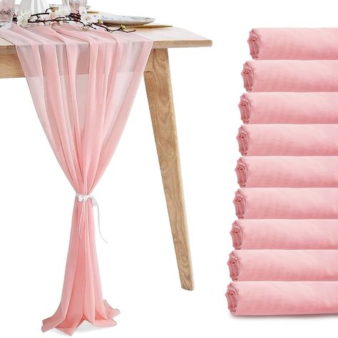 PRICES MAY VARY. COMFORTABLE CHIFFON & REUSABLE：This tablecloth is made of high quality polyester, soft and elegant, drapes well, comfortable to the touch, can easily create natural folds, wrinkle-resistant and washable, can maintain an elegant and beautiful appearance for a long time, suitable for a variety of styles, they are the perfect decorations with flowers, candle holders and other green plants PACKAGE CONTENTS：You will get 10 pieces of chiffon tablecloths, single tablecloth size: 30 x 3 Tulle Table Runner, Tulle Table, Birthday Party Table Decorations, Wedding Table Runner, Birthday Party Table, Tea Party Table, Bridal Tea Party, Table Centerpiece Decorations, Arch Decoration Wedding