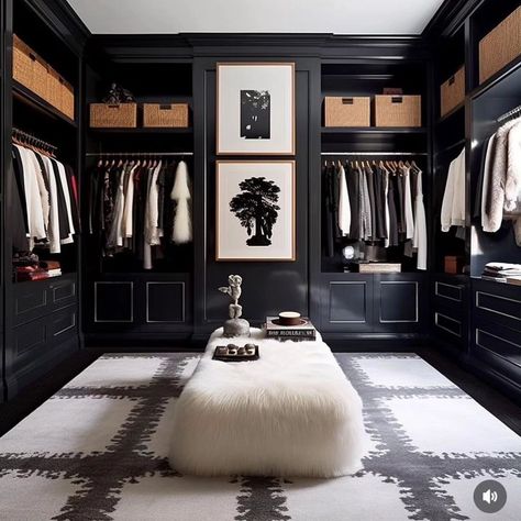 A stunning bold black and white art deco inspired townhouse imagined by the @baptistebohu 🖤 ✨ Via: @alchemyfinehome and @homemag_bytyna | Instagram Townhouse Nyc, Organized Wardrobe, Walk In Closet Inspiration, Black And White Art Deco, White Art Deco, Dressing Room Closet, Dream Closet Design, Apartment Dining, Wardrobe Door Designs