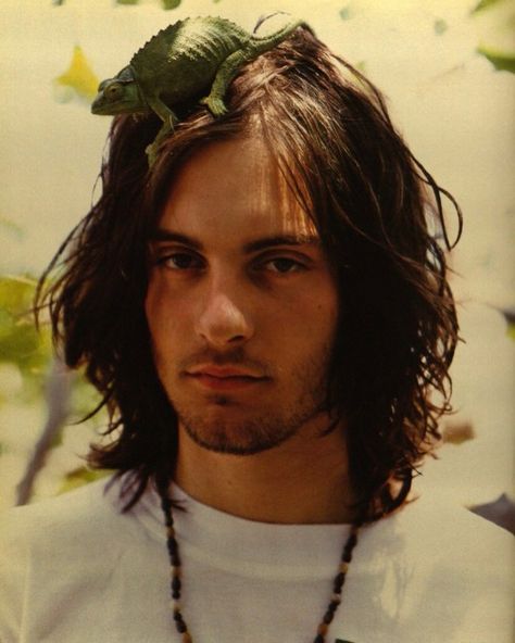 Nineties Milk on Instagram: “A long haired Tobey Maguire photographed for L'Uomo Vogue in 2000 Photographer: @bruce_weber Hair: @geralddecock Post source:…” Tobey Maguire, Hair Reference, Bright Eyes, Long Hair Styles Men, Facial Hair, Pretty Men, Cortes De Cabello Corto, Hair Inspo, Cortes De Pelo