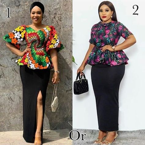 Ankara Styles And Inspiration (@slayinankara) • Instagram photos and videos Ankara Blouse Styles, Ankara Inspiration, Ankara Blouses, Ankara Blouse, Kitenge Fashion, African Blouses, Ankara Tops, Ladies Suits, Ankara Skirt And Blouse