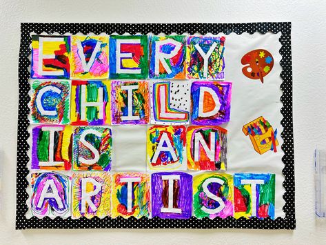 Every Child Is An Artist bulletin board inspo #preschool #crafts #teacher Art Project Bulletin Boards, Student Artwork Bulletin Board, Every Child Is An Artist Bulletin Board, Artist Of The Month Bulletin Board, Preschool Art Bulletin Board, Artist Bulletin Board, Art Expectations, Art Bulletin Board Ideas, Preschool Bulletin Board