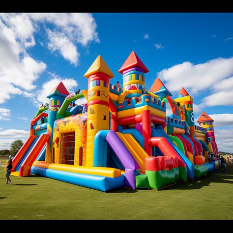 Kids Bounce Houses - The Old Blue Door Inflatable Bouncy House, Bouncy House Water Slides, Play Grounds For Kids, Bouncy House Aesthetic, Bouncing House, Big Bounce House, Kids Bouncy Castle, Water Bounce House, Kids Barn