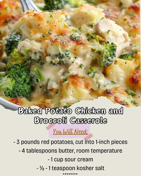 Crockpot Recipes lovers | Baked Potato Chicken and Broccoli Casserole 🥔🍗🥦 | Facebook Baked Potato Chicken And Broccoli Casserole, Baked Potato Chicken, Chicken Potato Casserole, Potato Chicken, Chicken Broccoli Casserole, Chicken And Broccoli, Broccoli Casserole, Cooked Chicken, Chicken Potatoes