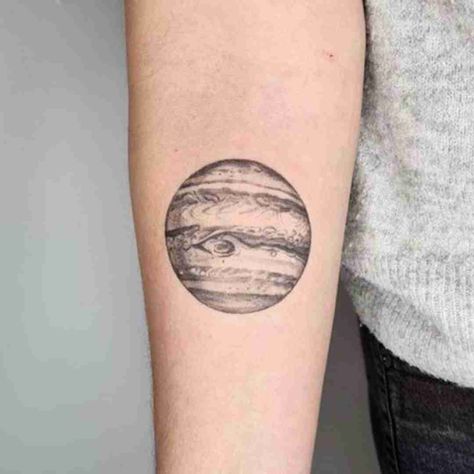 Sun Moon Jupiter Tattoo, Jupiter And Venus Tattoo, Jupiter Tattoo Small, Saturn And Jupiter Tattoo, Fineline Space Tattoo, Jupiter Planet Tattoo, Mercury Tattoo Planet, Mars Planet Tattoo, Mercury Planet Tattoo