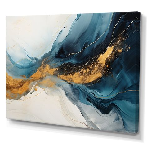 Abstract Metal Wall Art, Acrylic Wall Decor, Watercolor Paintings Abstract, Gold Watercolor, Teal Orange, Watercolor Wall Art, Art Collage Wall, Abstract Canvas Painting, Metal Art Prints