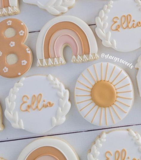 Sun Sugar Cookies, Groovy Cookies, Hippy Party, Golden Birthday Parties, Onederful Birthday, Cookie Decorations, Cookies Decoradas, Hippie Party, First Birthday Party Themes