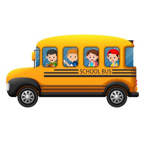 School Bus Crafts, Cartoon School Bus, Bus Crafts, Bus Cartoon, Kids Going To School, Going To School, Graphic Editing, School Bus, Transparent Png