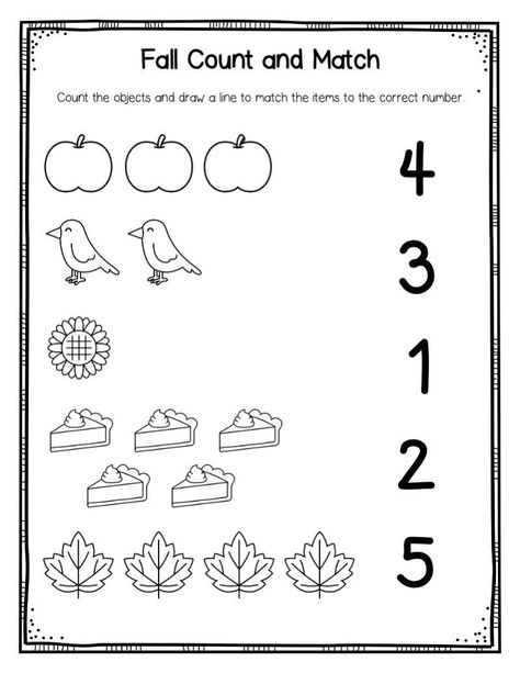 1 10 Number Activities Preschool, Fall Matching Worksheets For Preschool, Number Matching Worksheets For Preschool, Nursery Number Worksheet, Nursery Number Activities, 1 To 5 Number Worksheet, 1-5 Activities For Preschool, Numbers 6 To 10 Worksheets, Numbers 1-5 Activities