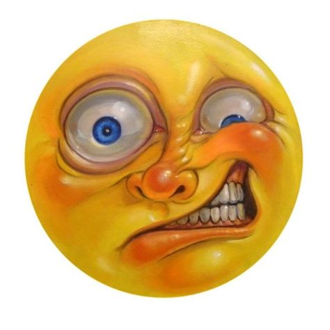 Stephen Gibb on Instagram: "little face study (series) - in yellow, Stephen Gibb, oil on panel, 10" circle, 2019" Weird Art Aesthetic, Stephen Gibb, Face Studies, Yellow Jelly, Face Study, Small Face, Discover Your Style, Lowbrow Art, Scary Art