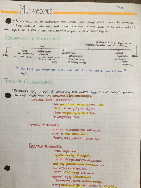 Microscope Notes-Cells Inspired by studytee on YouTube Yellow is important Purple is important people Orange is vocab Microscope Notes Biology, Microscope Notes, Micro Biology, Study Biology, Biology Classroom, General Science, Biology Labs, Revision Notes, Science Notes