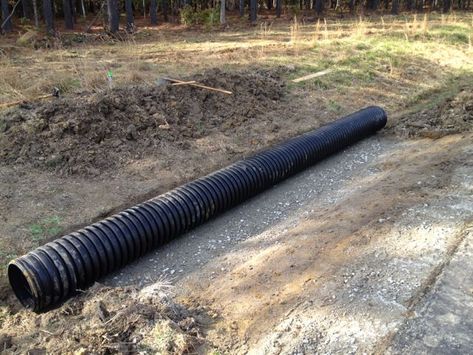 Diy Culvert Ideas, Culverts Ideas, Driveway Culvert, Diy Driveway, Landscape Trailers, Drainage Ditch, Gravel Driveway, Driveway Entrance, Ground Covering