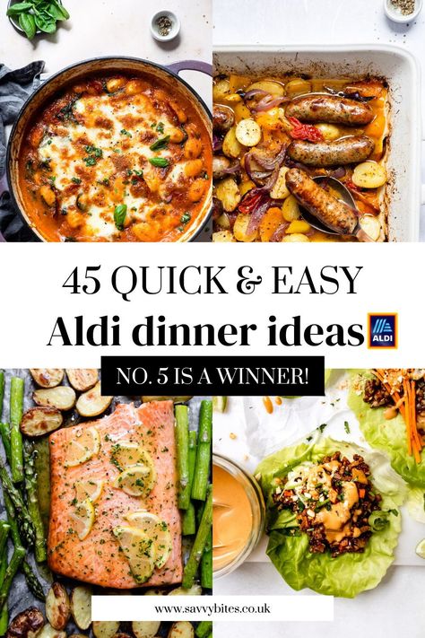 45 Easy dinner ideas that include chicken recipes, crockpot recipes and 30 minute meals. Full of simple dinner ideas this collection uses only Aldi ingredients making it perfect for meal planning on a budget. Add these into your weekly meal plan or meal prep or simply use these quick and easy recipes for dinner inspiration when you need to try something different. Every recipe has been tried, tested and family approved! #dinnerideas #dinnerrecipes #mealplanning Dinner Ideas Aldi, Simple Dinner Ideas, Easy Recipes For Dinner, Meal Planning On A Budget, Aldi Meal Plan, Aldi Recipes, Budget Meal Planning, Dinner Meal Prep, Dinner On A Budget