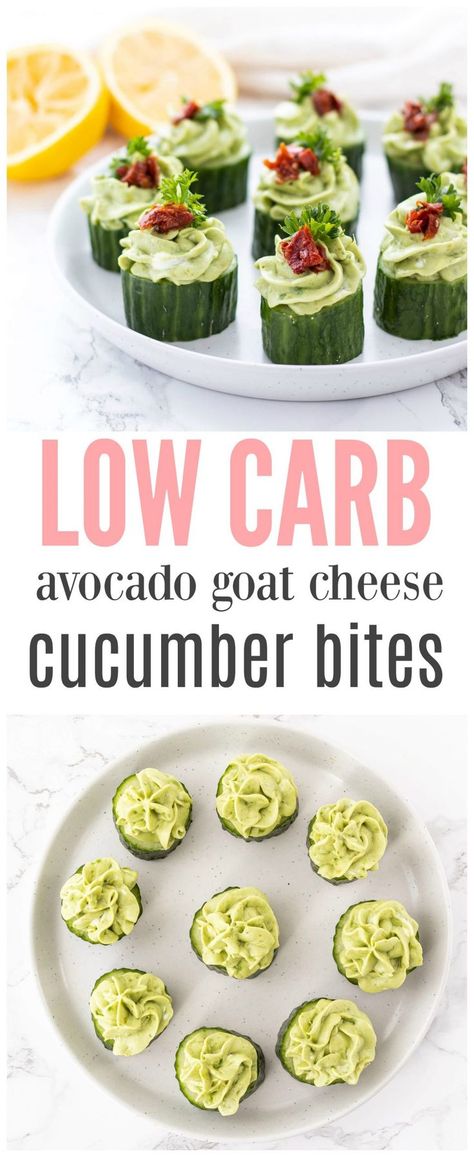 These gorgeous cucumber appetizers are topped with a flavour-packed avocado and goat cheese mixture and are the perfect little bites for any party or get together. They’re healthy, easy, light and delicious! #cucumberappetizers #healthyappetizers #vegetarian #lowcarb, #keto #glutenfree #partyappetizers #healthysnacks Vegetarian Appetizers For Party Easy, Goat Cheese Cucumber, Cucumber Bites Appetizers, Avocado Goat Cheese, Friendsgiving Appetizers, Cucumber Goat Cheese, Cucumber Appetizers, Goat Cheese Appetizer, Cucumber Bites