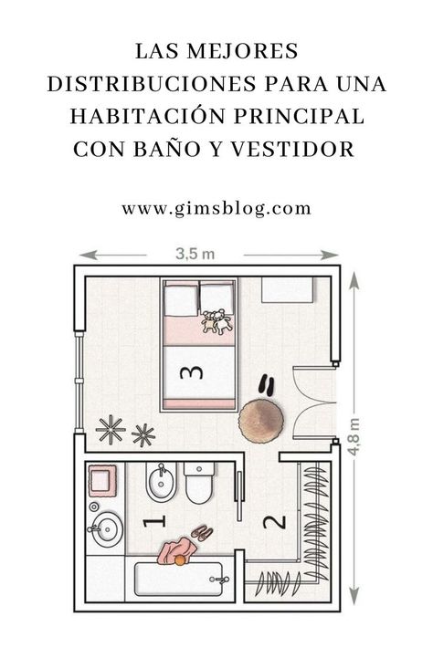 LAS MEJORES DISTRIBUCIONES PARA UNA HABITACIÓN PRINCIPAL CON BAÑO Y VESTIDOR | Saber cómo hacer la distribución de recámara con vestidor y baño es uno de los temas más cotizados a la hora del planteamiento de tu casa. Study Room Decor Ideas, Stage Decoration Ideas, Simplified Home, Vinyl Record Art Ideas, Bedroom With Bathroom, Styling Home, Closet Design Layout, Luxury Room Bedroom, Stage Decoration