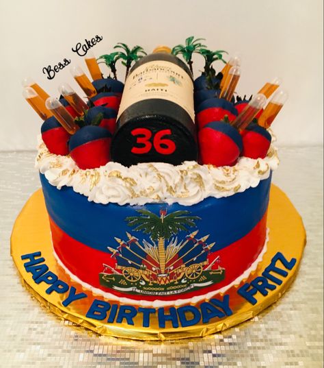 Haitian Party, Happy Haitian Flag Day, Haitian Cake, Haitian Flag Tattoo, Haitian Flag Aesthetic, 90s Birthday, Haitian Flag, 36th Birthday, Haitian Food