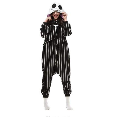 Jack Skellington Onesie Costume for Adult 🕸️  Click here ➡️ https://amzn.to/2kYEWi1 Adult Onesie Costume, Pyjamas Onesie, Jack Skellington Costume, Onesie Costumes, Adult Pajamas, Nightmare Before Christmas Jack, Onesie Pajamas, Women Nightwear, Jack Skellington