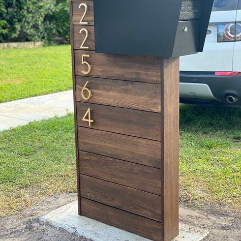 Modern Farmhouse Mailbox, Mailbox Column, Nautical Mailbox, Farmhouse Mailbox, Farmhouse Mailboxes, Mid Century Mailbox, Modern Mailbox Design, Mid Century Modern Mailbox, Diy Mid Century Modern