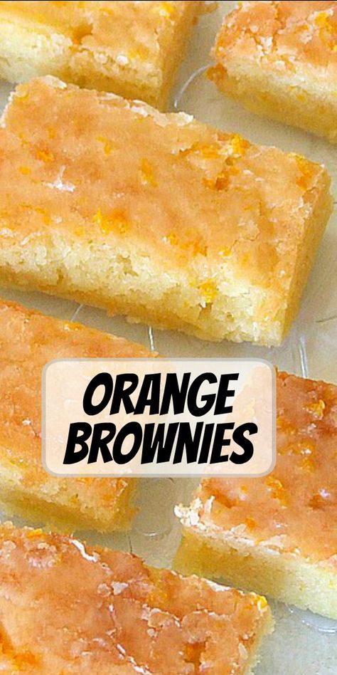 Recipes With Oranges Desserts, Orange Blondies Recipe, Orange Bars Recipe, Orange Brownies Recipe, Manderine Orange Deserts, Paula Deen Desserts, Delicious Desserts Recipes Homemade, Orange Baking Recipes, Orange Food Ideas