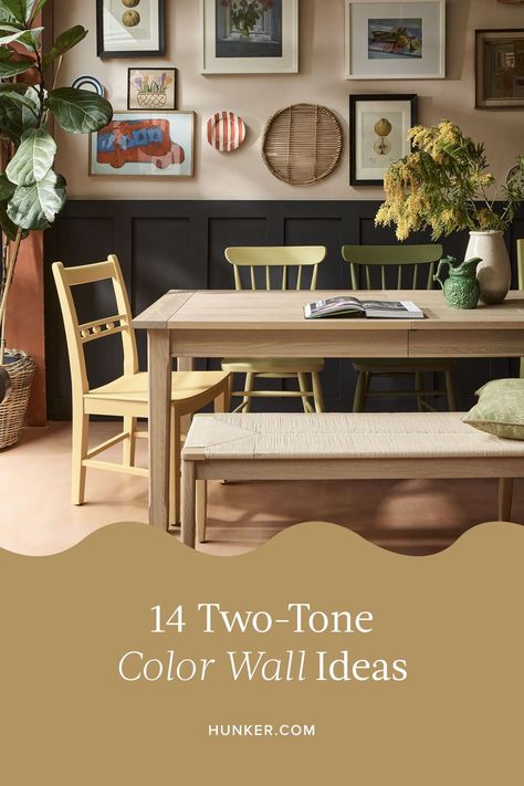 Painted Wall With Chair Rail, Tone On Tone Paint, Dining Room Chair Rail Paint, Wainscoting Color Combinations, Painting With Chair Rail Color Schemes, 2 Toned Walls With Chair Rail, Dining Room With Chair Rail Two Tone, Wainscoting Colour Ideas, Living Room Two Tone Paint Ideas