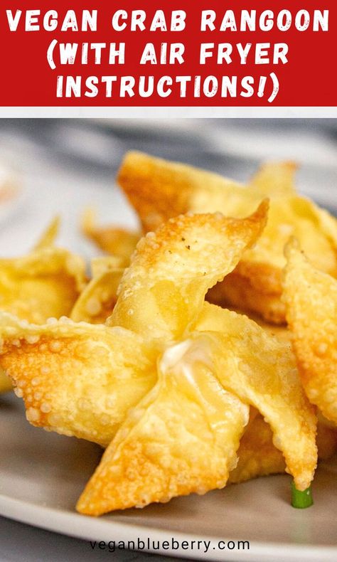 Wanton Recipe Vegan, Gluten Free Dairy Free Crab Rangoon, Vegan Crab Rangoon Air Fryer, Dairy Free Crab Rangoon, Vegan Fried Wontons, Vegan Crab Meat, Vegan Recipes With Cream Cheese, Vegetarian Crab Rangoon, Wonton Wrapper Recipes Vegan