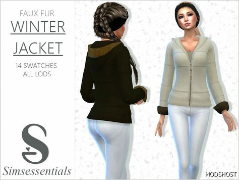 Download Faux FUR Winter Jacket for Sims 4 at ModsHost NOW! A winter jacket with zipper closure at front. Faux fur on the hood and cuffs. Shorter design. For Female, Teen-Elder 14 Swatches All lods CAS Thumbnail included Type: Tops Recoloring not allowed #videogames #female #teen #elder #mods #sims4cc #gaming Jacket With Zipper, Sims 4 Clothing, Winter Tops, Sims Mods, Fur Hood, Sims 4 Cc, Sims 4 Custom Content, Maxis Match, Designer Shorts