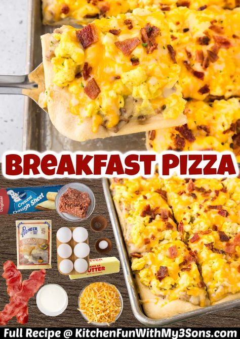 Easy Breakfast Pizza, Pizza Breakfast, Pizza For Breakfast, Pesto Pizza Recipe, Fancy Pizza, Dessert Pizza Recipes, White Pizza Recipes, Protein Pizza, On The Go Breakfast