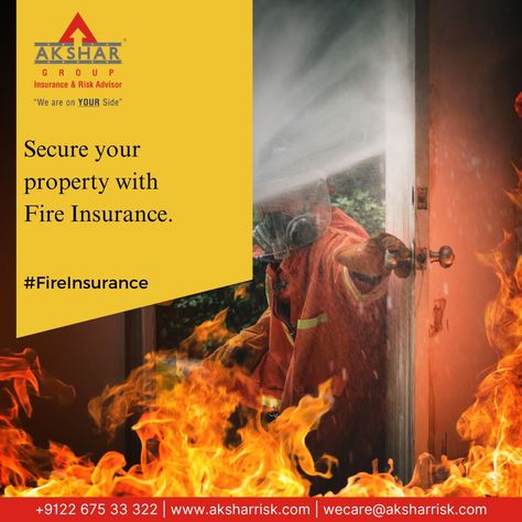 Secure your property with Fire Insurance. . . If you want to know in detail do connect with our Fire Insurance Expert at +912267533322 | wecare@aksharrisk.com Property Insurance, Fire Insurance, Insurance, Quick Saves