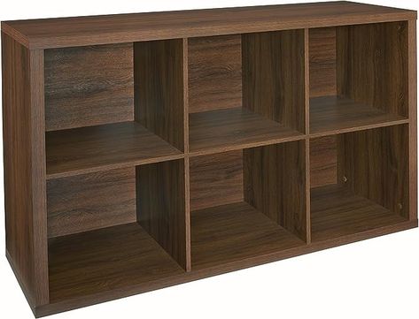 Amazon.com: ClosetMaid 6 Cube Storage Shelf Organizer Bookshelf with Back Panel, Easy Assembly, Wood, Dark Chestnut Finish : Home & Kitchen Cube Drawers, 6 Cube Organizer, Wood Cube, Cube Storage Shelves, Cubby Shelf, Cube Storage Unit, Bookshelf Organization, Collapsible Storage Bins, Cube Bookcase