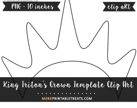 Free King Triton's Crown Template - Clipart Diy Triton Costume, King Triton Crown Diy, Ursula Crown Template, Poseidon Crown Diy, King Triton Crown, Ursula Crown Diy, Ursula Crown, King Triton Costume, Disneyland Dress