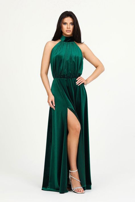 Dark Green Velvet Dress, Emerald Green Velvet Dress, Dark Green Bridesmaid Dress, Dress Low Back, Velvet Bridesmaid, Low Back Dress, A Line Long Dress, Fall Bridesmaid Dresses, Velvet Dress Long