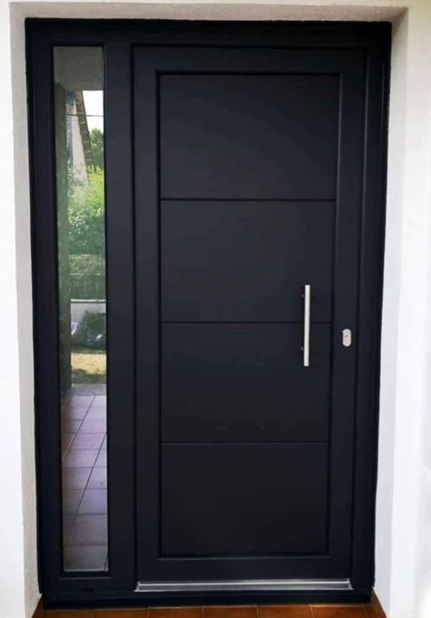 Puertas Exterior y Puertas Acorazadas Madrid y Toledo | Puertas Camino Modern Entrance Door, Modern Exterior Doors, Main Entrance Door Design, Contemporary Front Doors, Main Entrance Door, Desain Pantry, Home Door Design, Modern Entrance, Doors Interior Modern