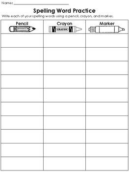 Perfect for morning work, station, or Daily 5. Have your students practice their spelling words with these worksheets. Practice makes perfect... Spelling Practice Activities, Spelling Practice Worksheets, Spelling Test Template, Spelling Word Activities, Spelling Word Practice, Spelling Homework, Work Search, Teaching Spelling, Spelling Worksheets